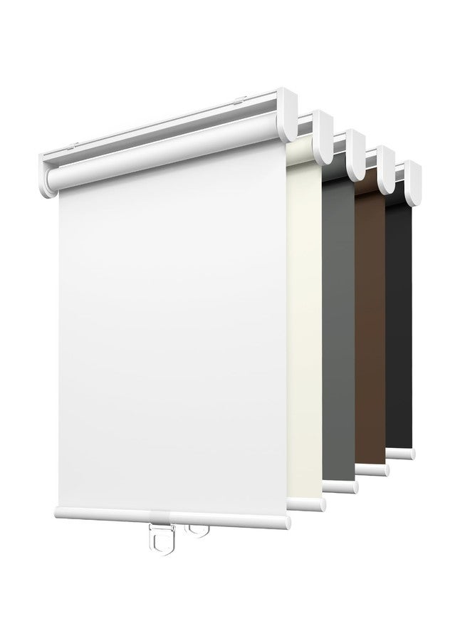 LazBlinds No Tools No Drill Cordless Roller Shades, 100% Blackout Roller Blinds for Windows, Thermal Insulated UV Protection Waterproof Roll Up Window Blinds and Shades, 26'' W x 72'' H, White - Image 1